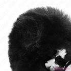 KINK - STAINLESS STEEL PLUG 7 x 3 CM WITH BLACK FAUX FUR RABBIT TAIL 8 CM