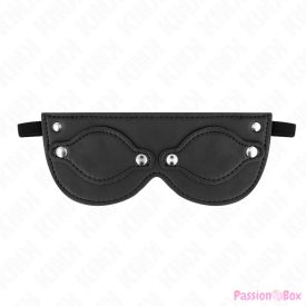 KINK - LEATHERETTE MASK WITH DETACHABLE EYE COVERS 22 x 9 CM
