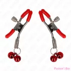 KINK - RED DOUBLE BELL NIPPLE CLAMP RED 6 CM