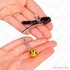 KINK - GOLD JINGLE BELL PENDANT NIPPLE CLAMPS 6 CM
