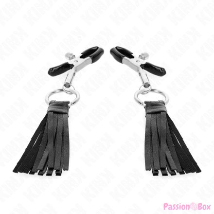 KINK - LEATHERETTE TASSEL NIPPLE CLAMPS 6 CM