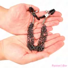 KINK - NIPPLE CLAMPS WITH 3 CHAINS BLACK 20/23/28 CM