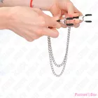 KINK - NIPPLE CLAMPS WITH 2 THICK CHAINS SILVER 20/23 CM