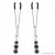 KINK - GOLD THIN NIPPLE CLAMPS WITH 3 BLACK GLASS BEADS 7 CM