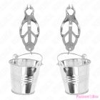 KINK - JAPANESE CLOVER NIPPLE CLAMPS WITH BUCKETS SILVER