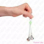 KINK - LUMINOUS SKULL NIPPLE CLAMPS WITH RING BELLS ADJUSTABLE GREEN / SILVER