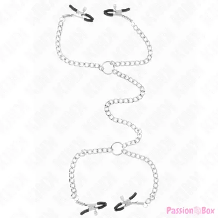 KINK - 4 CHAIN NIPPLE CLAMPS 32 CM WITH LITTLE CHAINS 14 CM