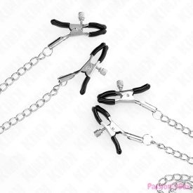 KINK - 4 NIPPLE AND CLIT CLAMPS ADJUSTABLE SILVER