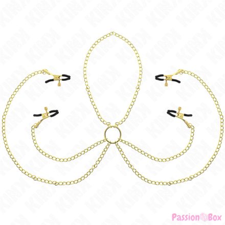 KINK - 4 NIPPLE AND CLIT CLAMPS ADJUSTABLE GOLD