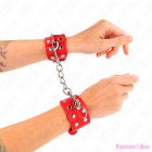 KINK - WRISTBANDS WITH DOUBLE LINE OF ADJUSTABLE STUDS RED
