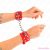 KINK - WRISTBANDS WITH DOUBLE LINE OF ADJUSTABLE STUDS RED