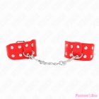 KINK - WRISTBANDS WITH DOUBLE LINE OF ADJUSTABLE STUDS RED