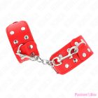 KINK - WRISTBANDS WITH DOUBLE LINE OF ADJUSTABLE STUDS RED