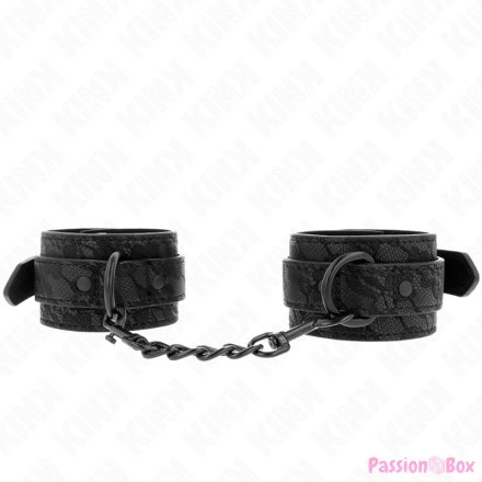 KINK - DARK LACE COVERED WRIST CUFFS ADJUSTABLE BLACK 19-26 CM