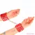 KINK - WRIST RESTRAINTS WITH SNAP FASTEN FULL OF RIVETS RED ADJUSTABLE 19-24 CM X 5.5 CM
