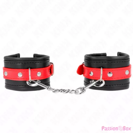 KINK - WRIST RESTRAINTS BLACK WITH RED BELT ADJUSTABLE 17-28 CM X 6 CM