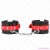 KINK - WRIST RESTRAINTS BLACK WITH RED BELT ADJUSTABLE 17-28 CM X 6 CM