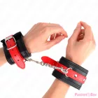 KINK - WRIST RESTRAINTS BLACK WITH RED BELT ADJUSTABLE 17-28 CM X 6 CM