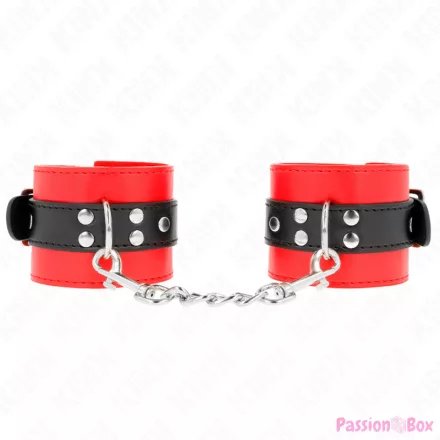 KINK - WRIST RESTRAINTS RED WITH BLACK BELT ADJUSTABLE 17-28 CM X 6 CM