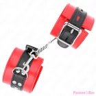 KINK - WRIST RESTRAINTS RED WITH BLACK BELT ADJUSTABLE 17-28 CM X 6 CM