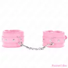 KINK - PREMIUM FUR LINED WRIST RESTRAINTS PINK WITH PINK BELT ADJUSTABLE 17-29 CM X 6 CM