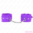 KINK - PREMIUM FUR LINED WRIST RESTRAINTS PURPLE WITH PURPLE BELT ADJUSTABLE 17-29 CM X 6 CM