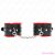 KINK - PREMIUM FUR LINED WRIST RESTRAINTS RED WITH BLACK BELT ADJUSTABLE 17-29 CM X 6 CM