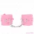 KINK - FUR LINED WRIST RESTRAINTS WITH SQUARE HOLES PINK AND PINK BELT ADJUSTABLE 17-29 CM X 6 CM