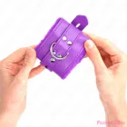 KINK - FUR LINED WRIST RESTRAINTS WITH SQUARE HOLES PURPLE AND PURPLE BELT ADJUSTABLE 17-29 CM X 6 CM