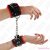 KINK - FUR LINED WRIST RESTRAINTS WITH SQUARE HOLES RED AND BLACK BELT ADJUSTABLE 17-29 CM X 6 CM