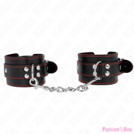   KINK - WRIST RESTRAINTS BLACK WITH RED LINING ADJUSTABLE 20-28 CM X 5.5 CM
