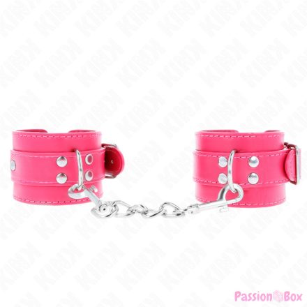 KINK - WRIST RESTRAINTS RASPBERRY ROSE WITH RASPBERRY ROSE LINING ADJUSTABLE 20-28 CM X 5.5 CM