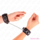 KINK - SMALL WRIST RESTRAINTS BLACK WITH RED LINING ADJUSTABLE 14-24 CM X 3.5 CM