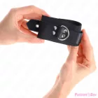 KINK - NYLON WRIST RESTRAINTS BLACK WITH LEATHER BELT BLACK ADJUSTABLE 19-29 CM X 5.1 CM