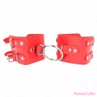 KINK - FIXED WRIST RESTRAINTS WITH RING AND STUDS ADJUSTABLE RED 17-22 CM X 6.5 CM