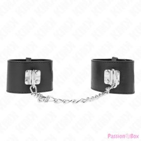   KINK - FIXED WRIST RESTRAINTS WITH CHAIN 30 CM AND PADLOCK CLOSURE BLACK ADJUSTABLE 16-23 CM X 5.5 CM