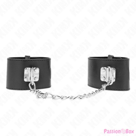 KINK - FIXED WRIST RESTRAINTS WITH CHAIN 30 CM AND PADLOCK CLOSURE BLACK ADJUSTABLE 16-23 CM X 5.5 CM
