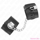 KINK - FIXED WRIST RESTRAINTS WITH CHAIN 30 CM AND PADLOCK CLOSURE BLACK ADJUSTABLE 16-23 CM X 5.5 CM