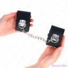 KINK - FIXED WRIST RESTRAINTS WITH CHAIN 30 CM AND PADLOCK CLOSURE BLACK ADJUSTABLE 16-23 CM X 5.5 CM