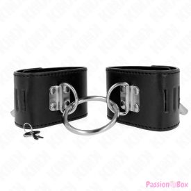   KINK - FIXED WRIST RESTRAINTS WITH RING AND PADLOCK CLOSURE BLACK ADJUSTABLE 16-23 CM X 5.5 CM