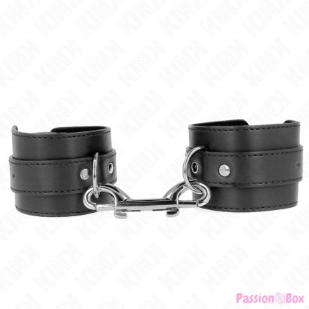 KINK - WRIST RESTRAINTS-SINGLE RIVET ROW AND BIG BUCKLE BLACK ADJUSTABLE 17-28 CM X 5 CM