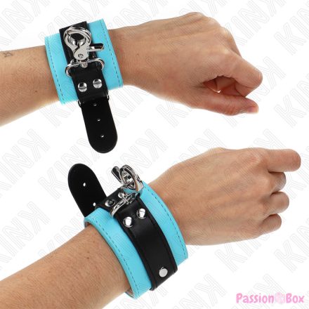 KINK - PREMIUM LOCKABLE WRIST RESTRAINTS BLACK / BLUE ADJUSTABLE 21-28 CM X 5.5 CM