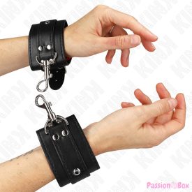   KINK - LOCKABLE DUNGEON WRIST RESTRAINTS BLACK ADJUSTABLE 21-28 CM X 5.5 CM