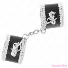 KINK - BLACK WRIST RESTRAINTS WITH WHITE DECORATE LACE ADJSUTABLE 20-23 CM X 5.5 CM