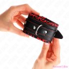 KINK - FUR LINED WRIST RESTRAINTS RED / BLACK ADJUSTABLE 17-29 CM X 6 CM