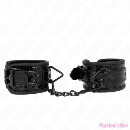 KINK - DIAMOND PATTERN WRIST RESTRAINTS BLACK ADJUSTABLE 17-26 CM X 5.5 CM