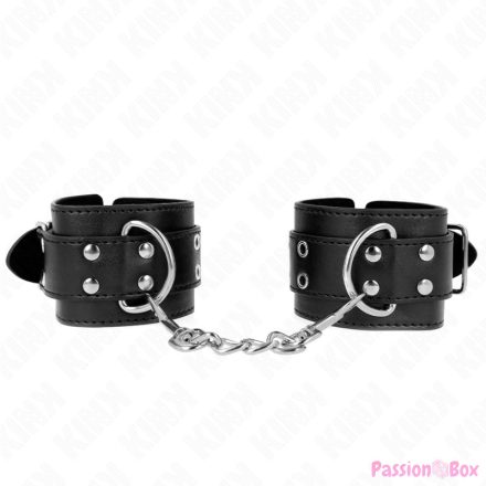 KINK - DOUBLE BUCKLE WRIST RESTRAINTS BLACK ADJUSTABLE 19-26 CM