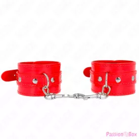 KINK - SHINY HAND CUFFS RED ADJUSTABLE 23-33 CM