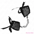 KINK - SCANDAL WRIST RESTRAINTS BLACK LACE DETAILS 24.5 CM X 6.5 CM