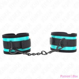   KINK - HOOK AND LOOP NYLON BIND WRIST RESTRAINTS BLACK-BLUE ADJUSTABLE 18-32 CM X 5 CM